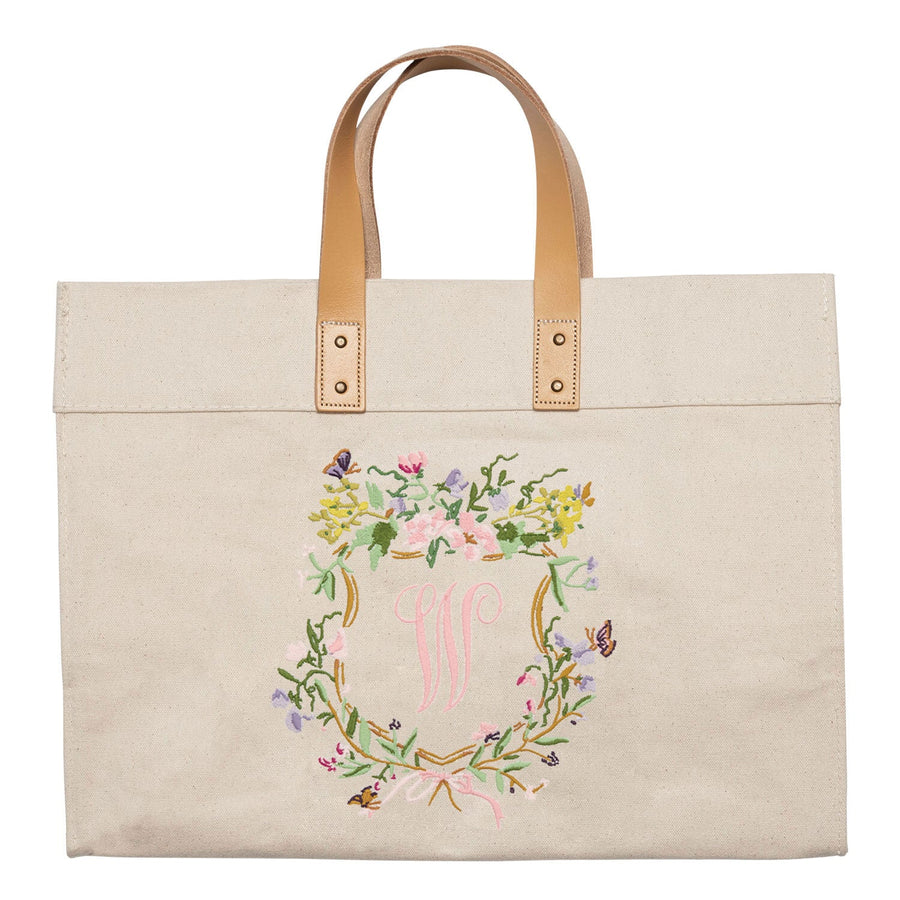 Butterfly Crest Canvas Tote - Mary Mack