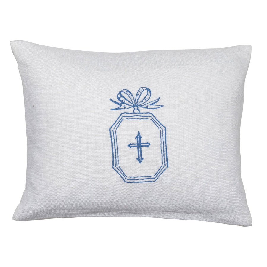 Cross Pendant Boudoir Pillow | Blue - Mary Mack
