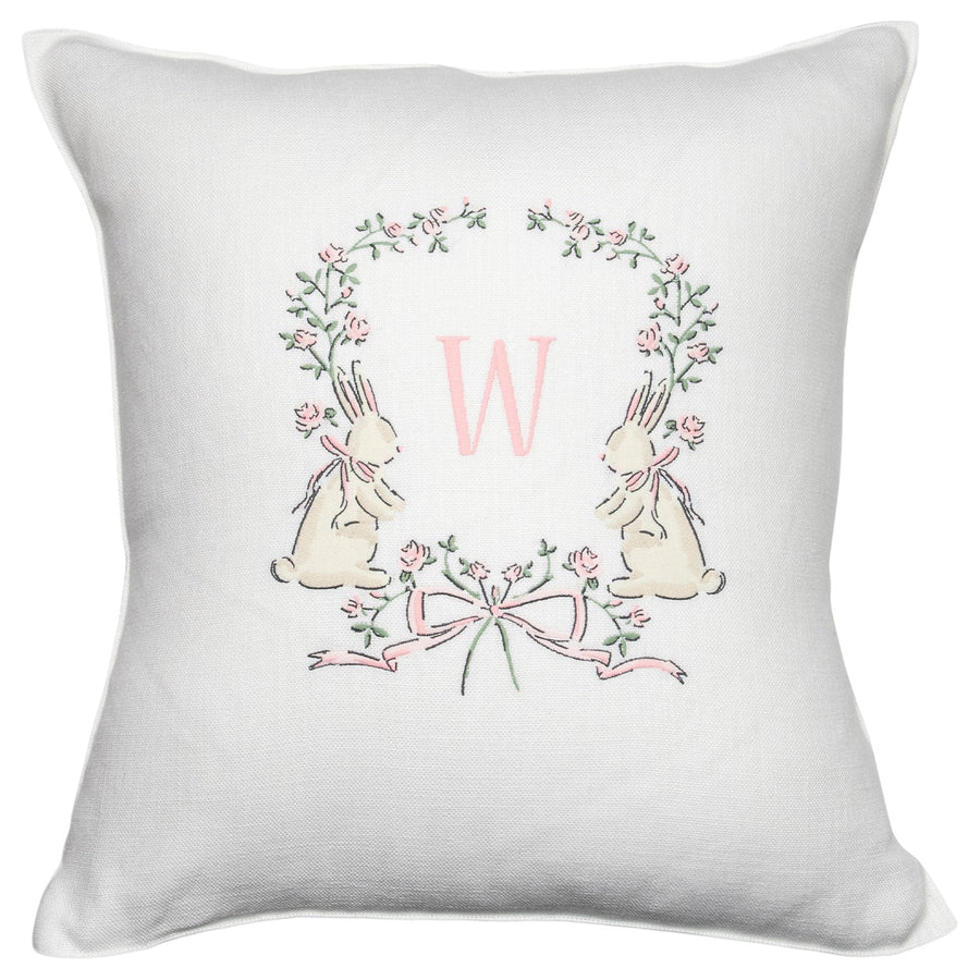 Rose Bunny Crest Pillow - Mary Mack