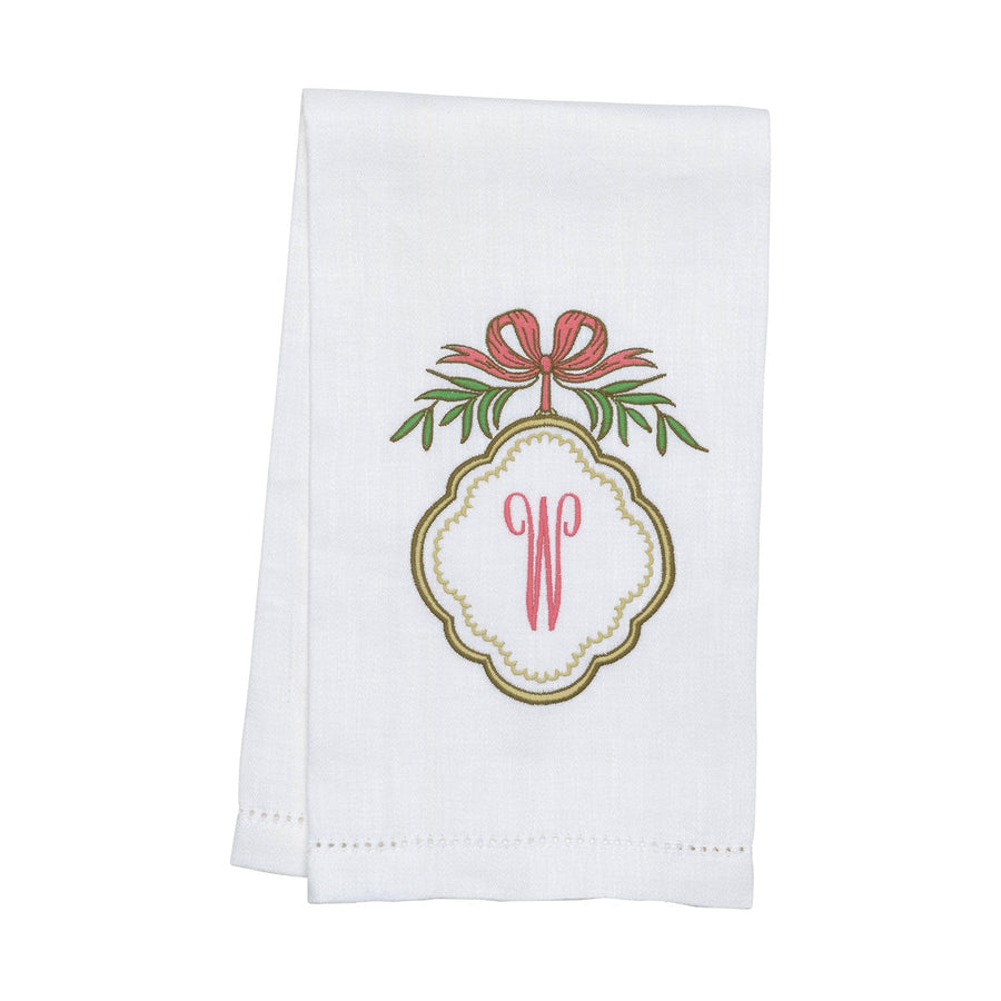 Scalloped Crest Hand Towel | Pink & Green - Mary Mack